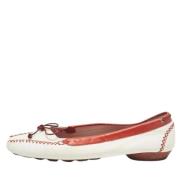 Pre-owned Leather flats Salvatore Ferragamo Pre-owned , White , Dames