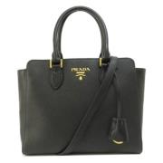 Pre-owned Leather totes Prada Vintage , Black , Dames