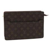 Pre-owned Canvas clutches Louis Vuitton Vintage , Brown , Dames