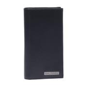 Document holder in black palmellato leather Baldinini , Black , Heren