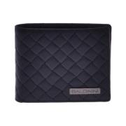 Wallet in black woven print leather Baldinini , Black , Heren