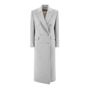 Wollen Double-Breasted Tuxedo Jas Grijs Max Mara Studio , Gray , Dames