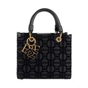 Stijlvolle Zwarte Shopper Tas Elisabetta Franchi , Black , Dames