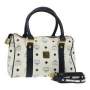 Pre-owned Leather handbags MCM Pre-owned , White , Dames