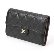 Pre-owned Leather wallets Chanel Vintage , Black , Dames