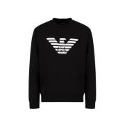 Zwarte Adelaar Sweatshirt Lange Mouw Emporio Armani , Black , Heren