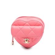 Pre-owned Leather wallets Chanel Vintage , Pink , Dames