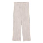 Stijlvolle Broeken voor Mannen en Vrouwen Issey Miyake , Beige , Dames