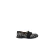 Tweed Loafer met Peper Accessoire Frau , Black , Dames