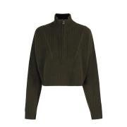 Hampton Cropped Sweater Staud , Green , Dames