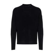 Velvet Round Knit Sweater RRD , Black , Heren