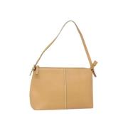 Pre-owned Leather shoulder-bags Burberry Vintage , Beige , Dames