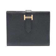 Pre-owned Leather wallets Hermès Vintage , Black , Dames