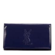 Pre-owned Leather clutches Yves Saint Laurent Vintage , Blue , Dames