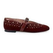 Velvet Mary Jane Schoenen in Bordeaux Bibi Lou , Red , Dames