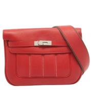 Pre-owned Leather crossbody-bags Hermès Vintage , Red , Dames