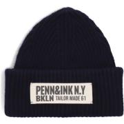 Navy Blauwe Beanie Muts Penn&Ink N.Y , Blue , Unisex