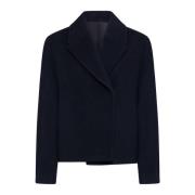 Navy Blue Wool Blend Peacoat TotêMe , Blue , Dames