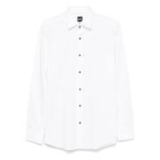 Slim Fit Katoenen Overhemd Hugo Boss , White , Heren