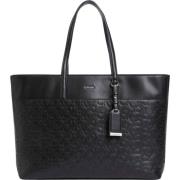 Klassieke Elegante Hobo Tas met Logo Calvin Klein , Black , Dames