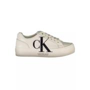 Eco-Chic Witte Sneakers met Contrastdetails Calvin Klein , White , Dam...