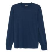 Crew Neck Sweatshirt in Lyocell/Katoen Tom Ford , Blue , Heren