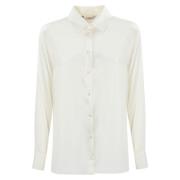 Witte Zijden Overhemd Lange Mouw Max Mara , White , Dames