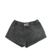 Zwarte sportshorts met hoge taille Nike , Black , Dames