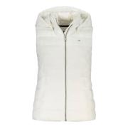 Witte Mouwloze Hooded Vest met Logo Tommy Hilfiger , White , Dames