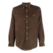 Katoenen shirt Ralph Lauren , Brown , Heren