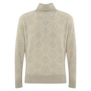 Trui met hoge hals en intarsiapatroon Brunello Cucinelli , Beige , Her...