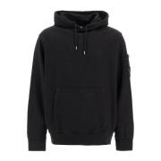 Geborstelde katoenen hoodie met kangoeroezak C.p. Company , Black , He...