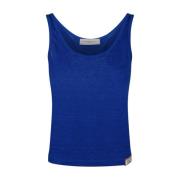 Blauwe Tanktop Mouwloos Ronde Halslijn Golden Goose , Blue , Dames