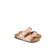 Leren Sandaal Slippers met Memory Voetbed Rohde , Pink , Dames