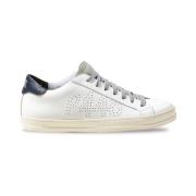 Witte Sneakers met Grijze Tong P448 , White , Heren