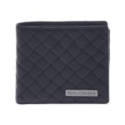 Wallet in black woven print leather Baldinini , Black , Heren