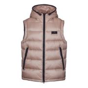 Beige Ripstop Nylon Hooded Vest Peuterey , Beige , Heren