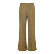 Wijde Geruite Broek Bruin Forte Forte , Brown , Dames