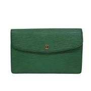 Pre-owned Leather clutches Louis Vuitton Vintage , Green , Dames