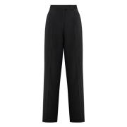 Polyester Gabardine Broek met Zakken Calvin Klein , Black , Dames