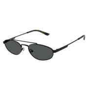 Ea2157 Mat Zwart Zonnebril Donkergrijs Emporio Armani , Black , Unisex