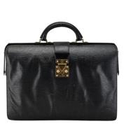 Pre-owned Leather briefcases Louis Vuitton Vintage , Black , Dames