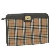 Pre-owned Canvas clutches Burberry Vintage , Beige , Dames