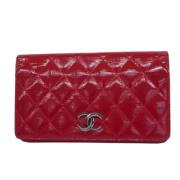 Pre-owned Leather wallets Chanel Vintage , Red , Dames