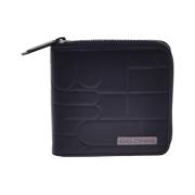 Wallet in black quilted leather with zip and monogram Baldinini , Blac...