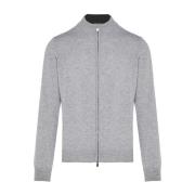 Luxe Wol Kasjmier Rits Gebreide Kleding Corneliani , Gray , Heren