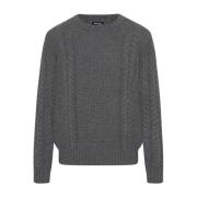 Kasjmier Ronde Hals Trui Kiton , Gray , Heren