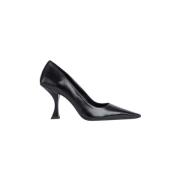 Zwarte Leren Beeldhouwhak Pumps By FAR , Black , Dames