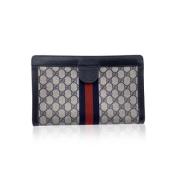 Pre-owned Leather clutches Gucci Vintage , Blue , Dames