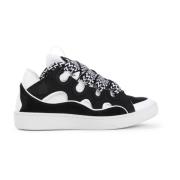 Zwarte Suède Sneakers met Geperforeerde Details Lanvin , Black , Heren